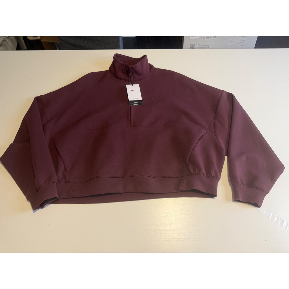 Nike Dri-FIT 24.7 Womens Oversized 1/4 Zip Training Top Burgundy HQ8188-652 L